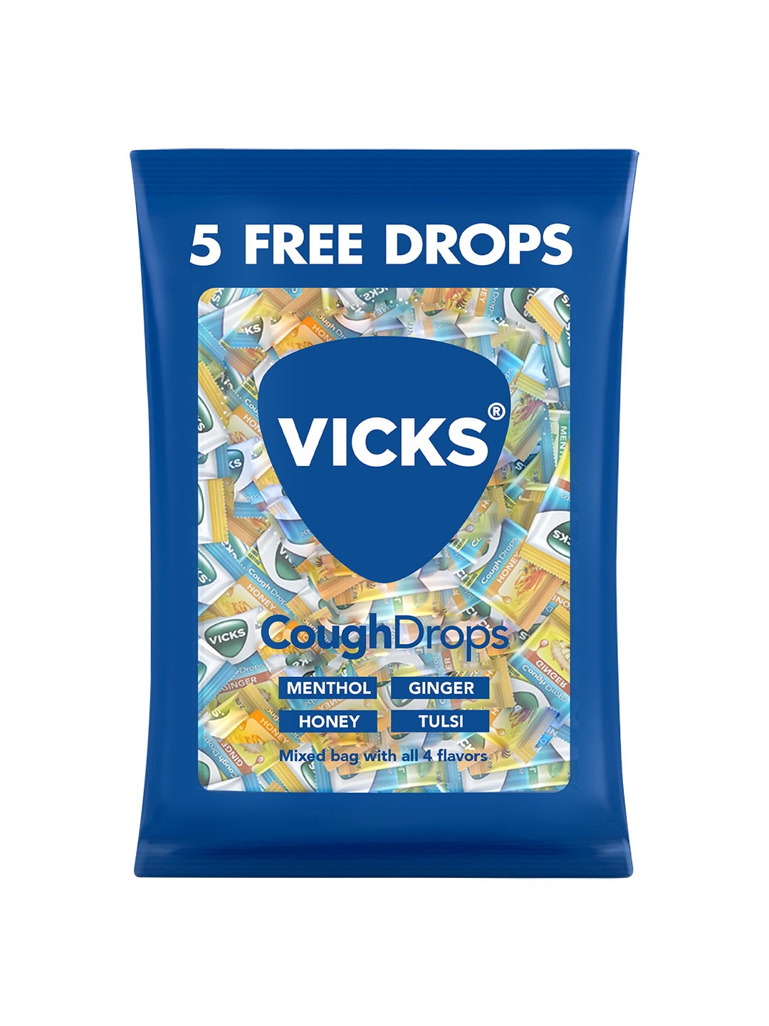 Vicks CoughDrops Cough Drops Menthol Honey Ginger & Tulsi Cough Drops