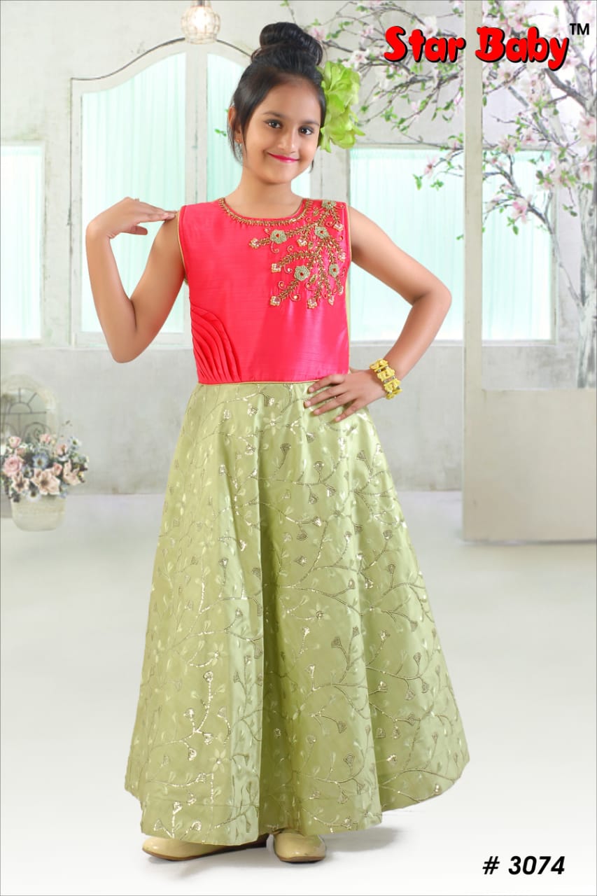 synthetic long frocks