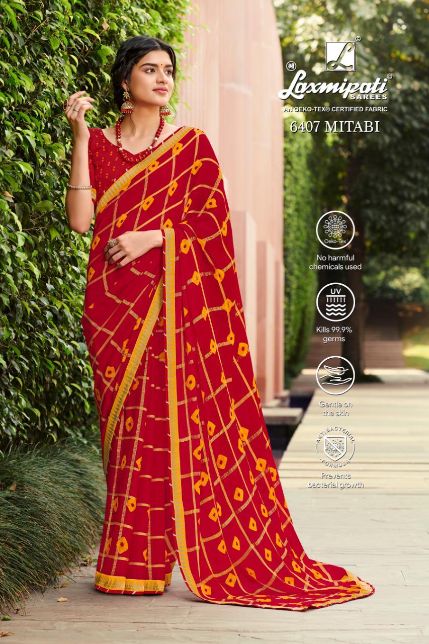 Laxmipati Pure Chiffon Bandhani/Bandhej 