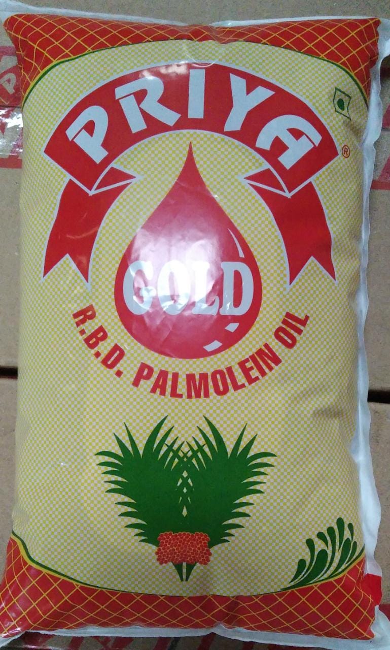Priya Gold R.B.D. Palmolein Oil (Pouch) 1 L, BRAND_BOX (Set of 15