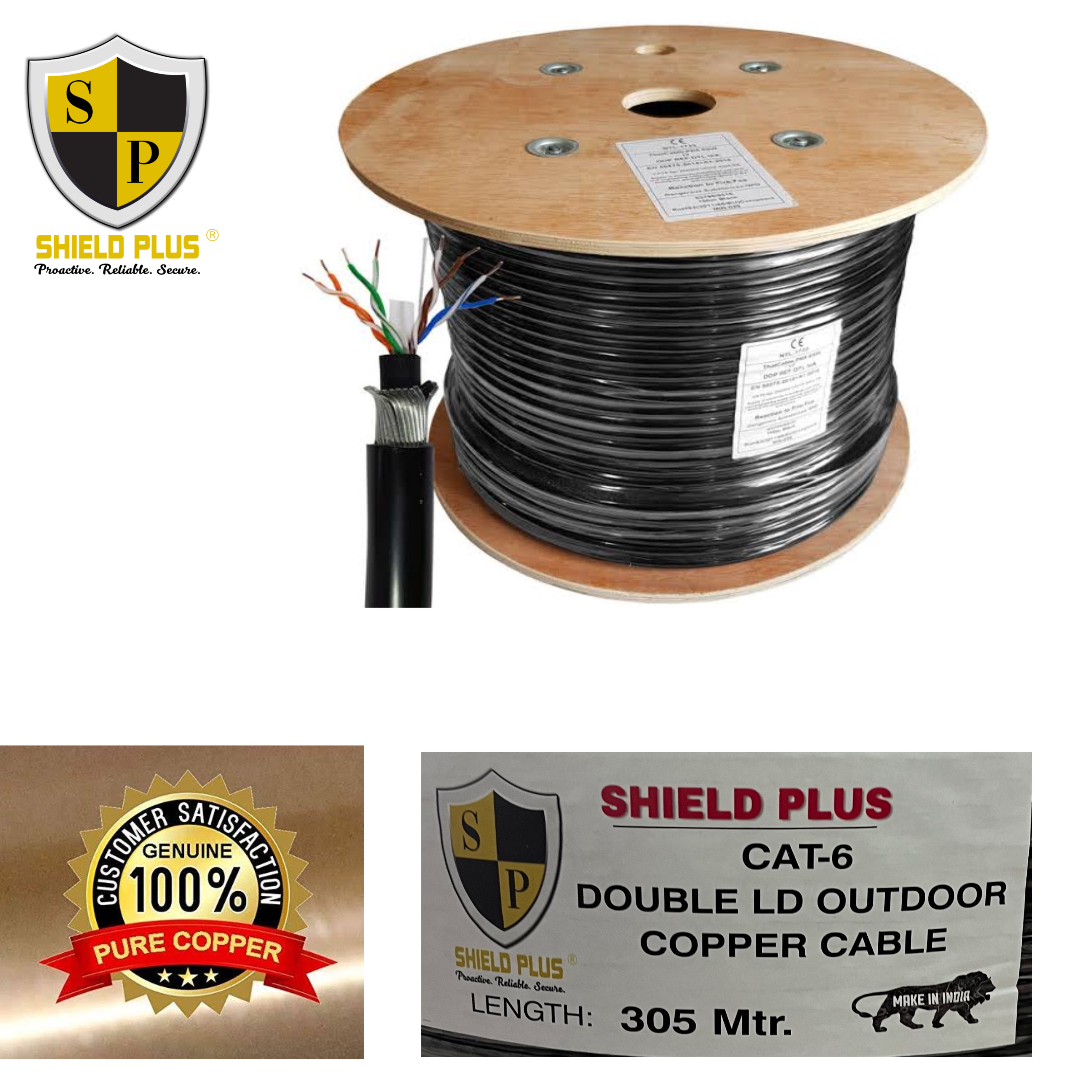 Shield Plus 305 m CAT 6 CCTV Cable (Black) Udaan B2B Buying for