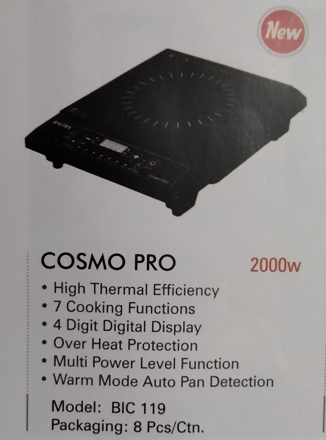 Baltra Cosmo Pro Induction Cooktop (2000 W, Touch Panel) Set Of 8