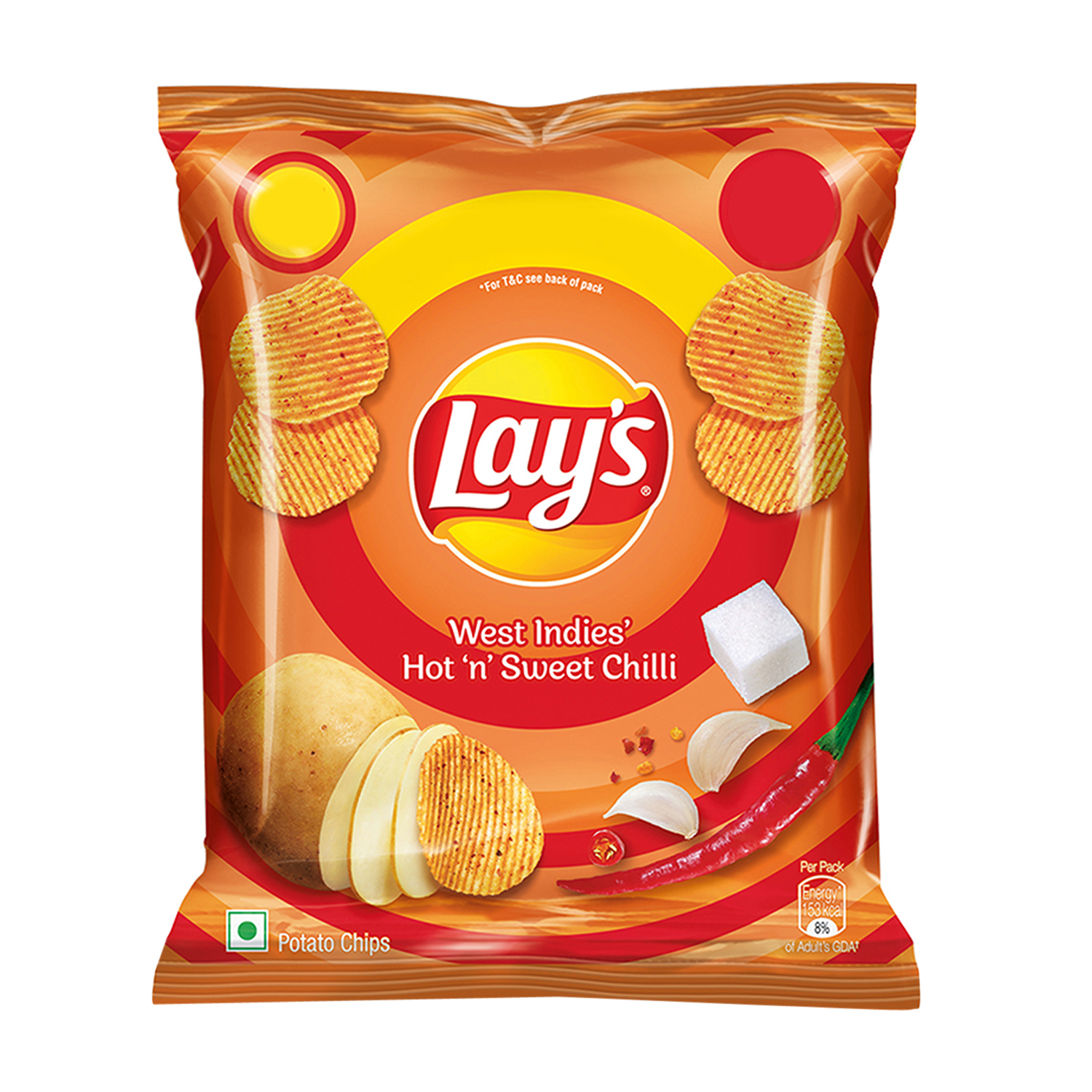 Lay's West Indies' Hot 'n' Sweet Chilli Potato Chip (30 Gm, Pack Of 1 ...