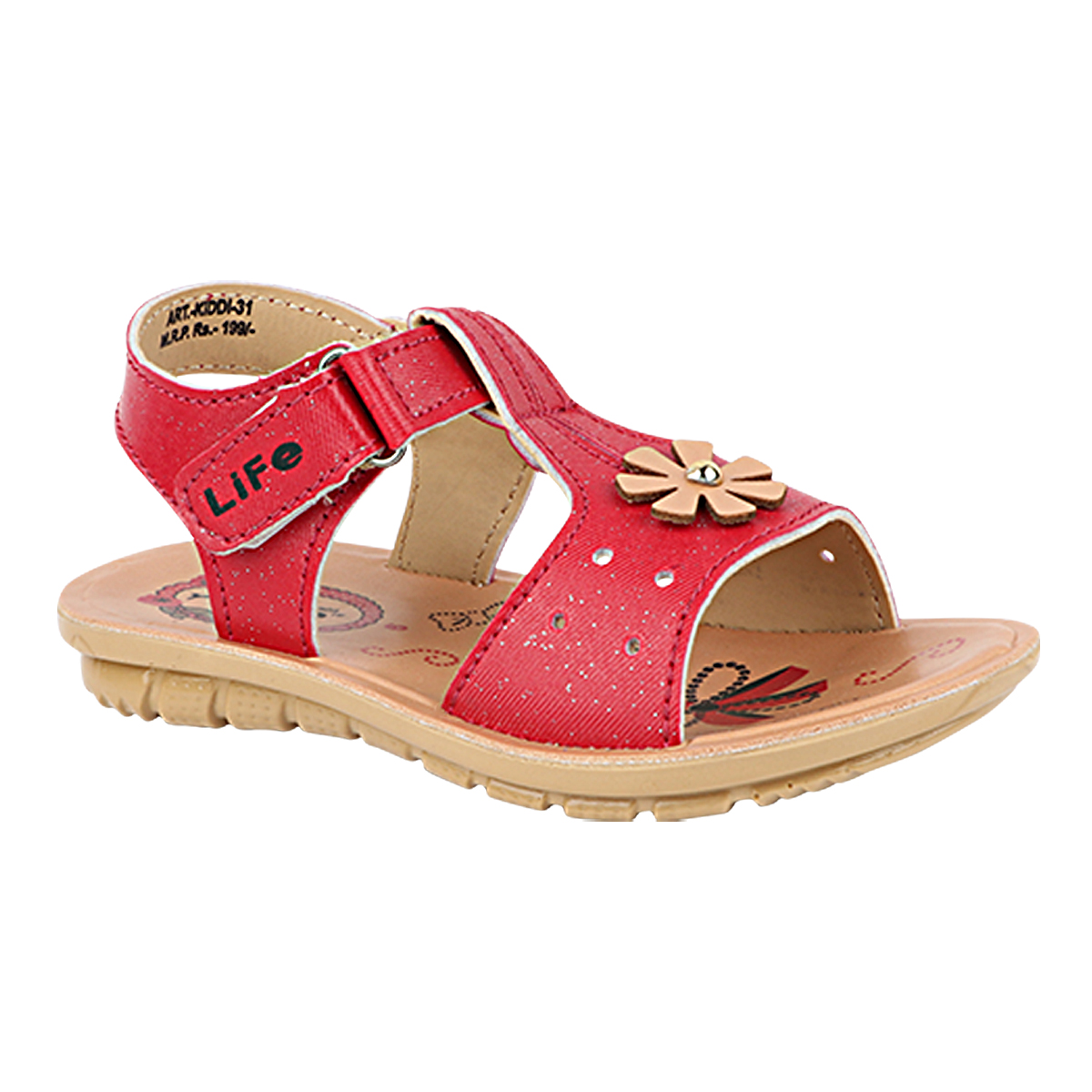 Welcome Kiddi 31 Red (M-229) Synthetic Casual Wear Flat Sandal (Red, 10 ...