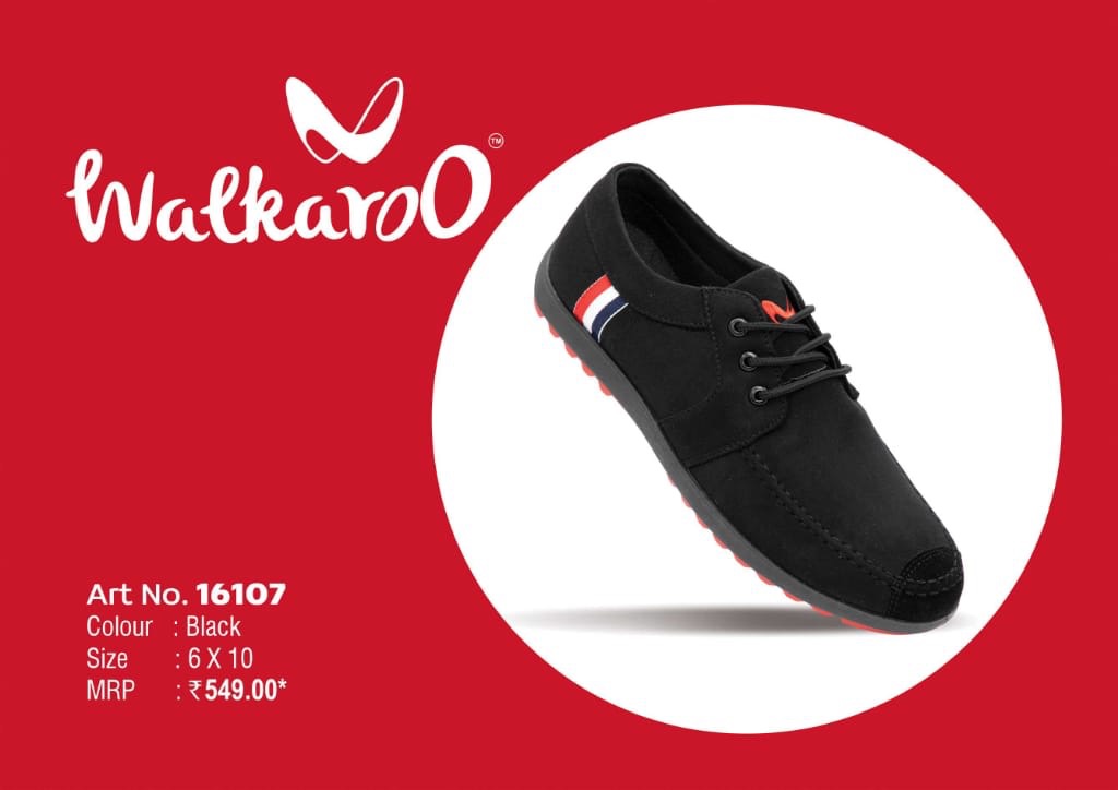 Walkaro by VKC 16107 Faux Leather Running Shoes (Black, 6 UK (40 EU), 7 ...