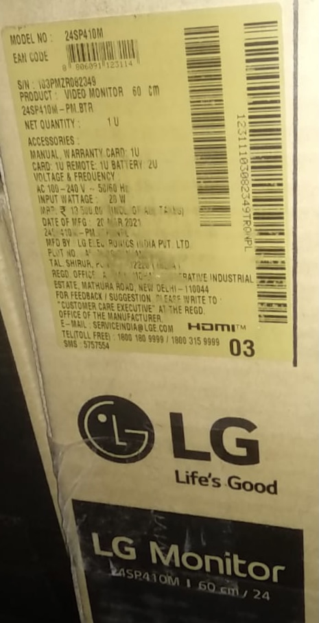 lg monitor 24sp410m 60cm price