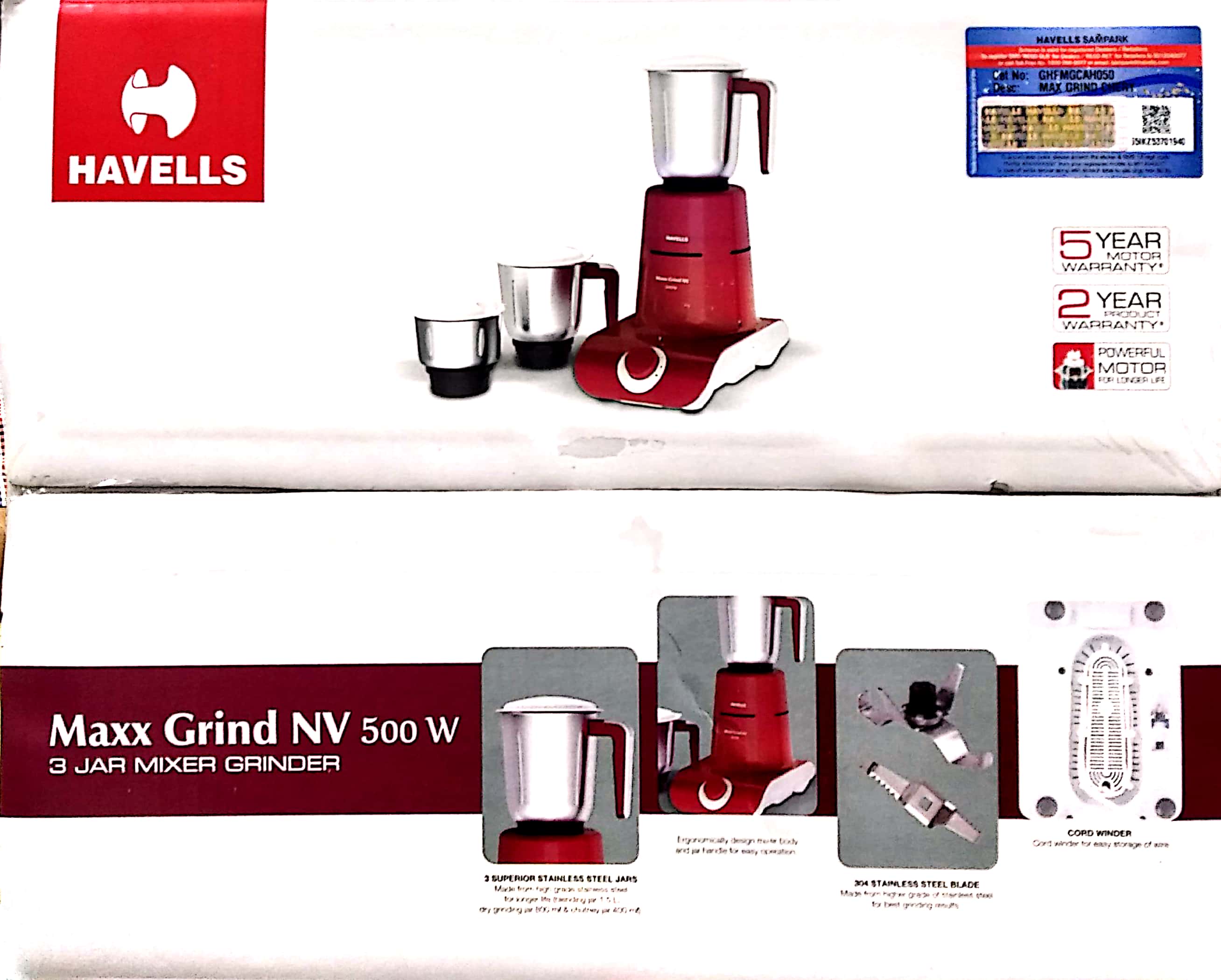 havells maxx grind 500w price