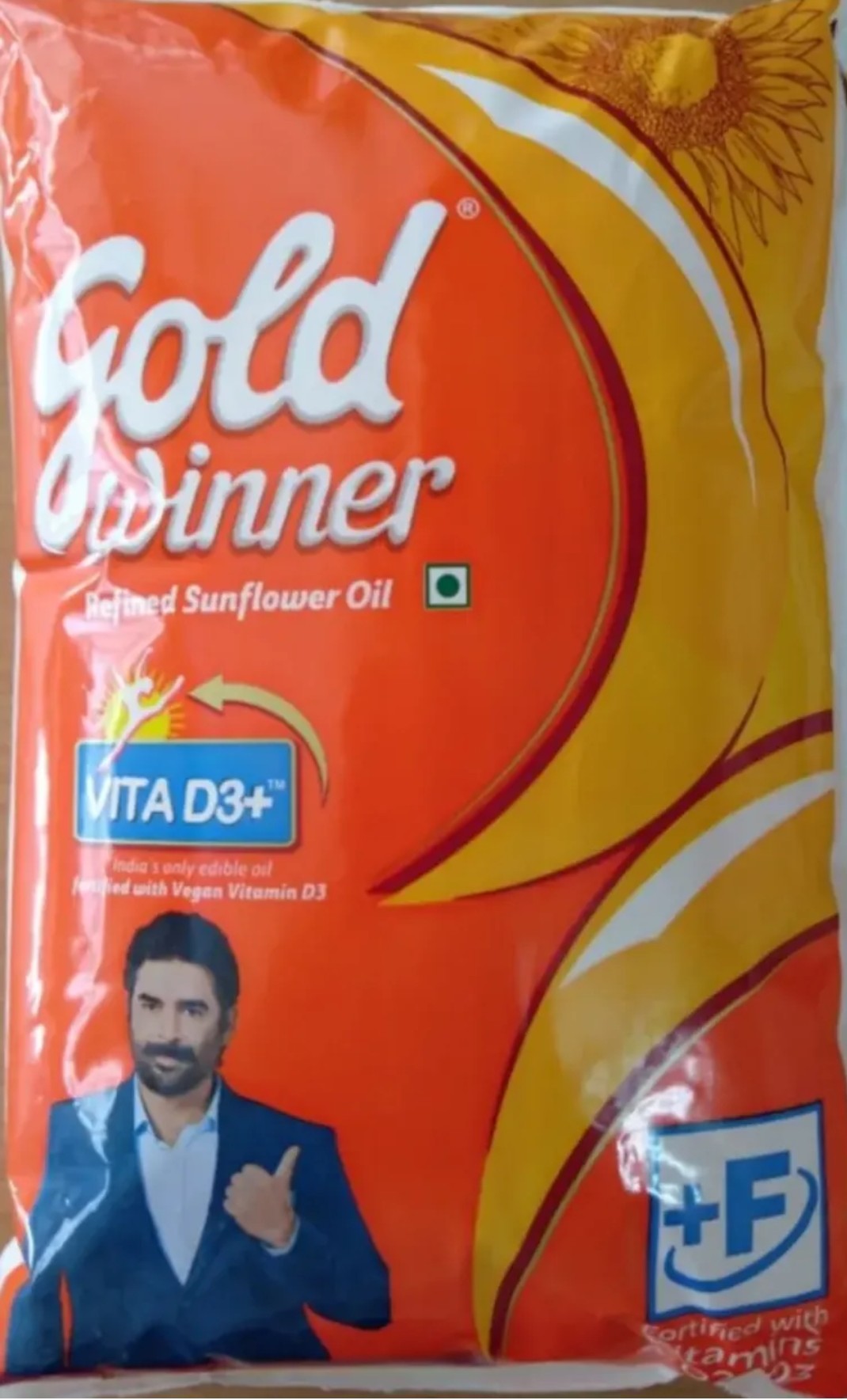 Gold Winner Refined Sunflower Oil (Pouch) 1 L, (Set Of 10) (MRP 131.00
