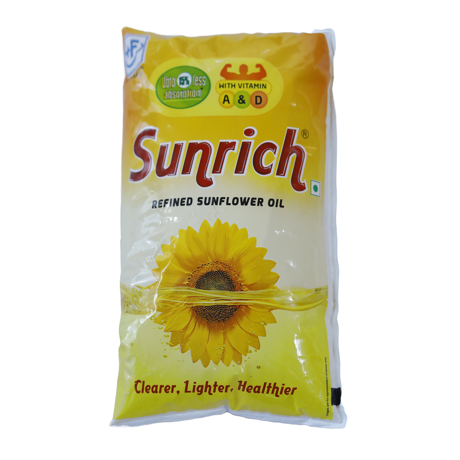 Sunrich Refined Sunflower Oil (Pouch) 1 L BRAND_BOX (Set of 10