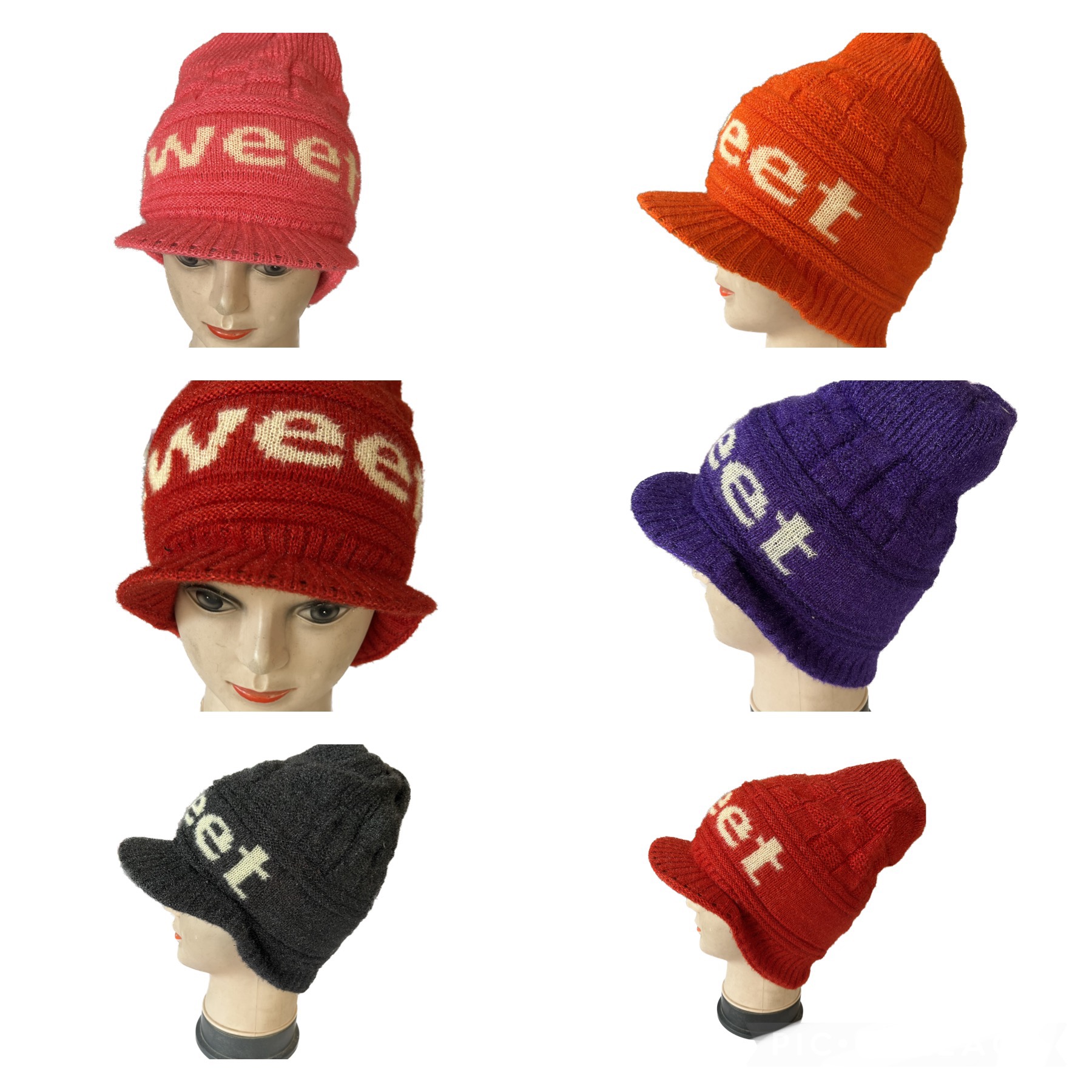 Capsock Wool Printed Woolen Cap Women Set Of 12, Womens p cap set of 12