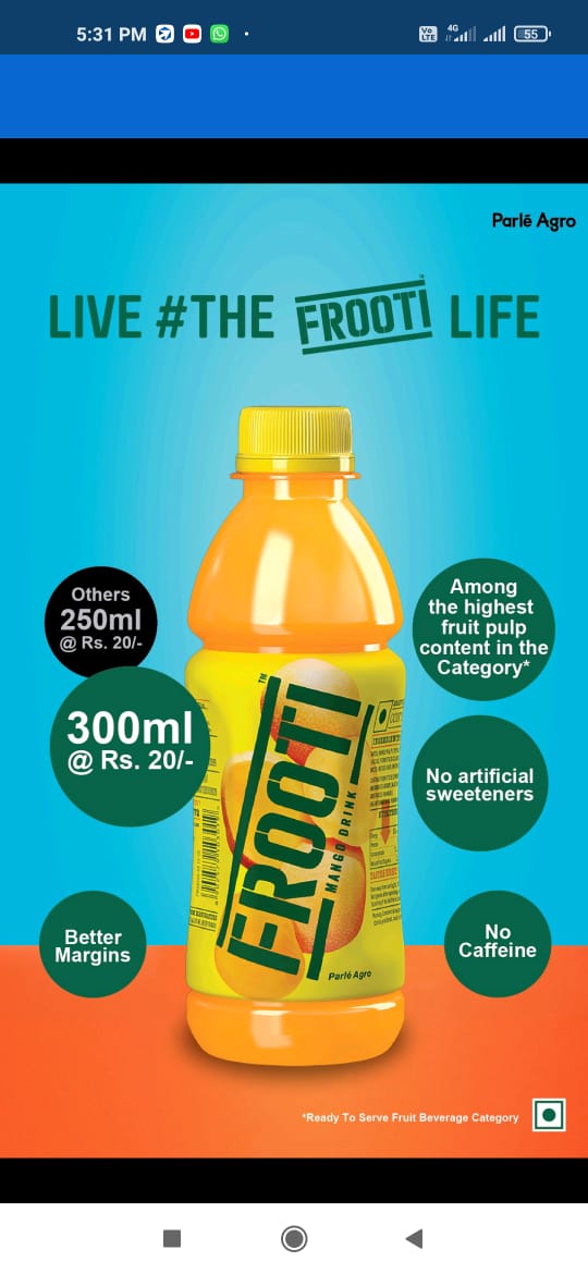 Frooti Frooti PET mrp 20 Cold Drink (30, Pack of 1) (MRP 600.00 Rs