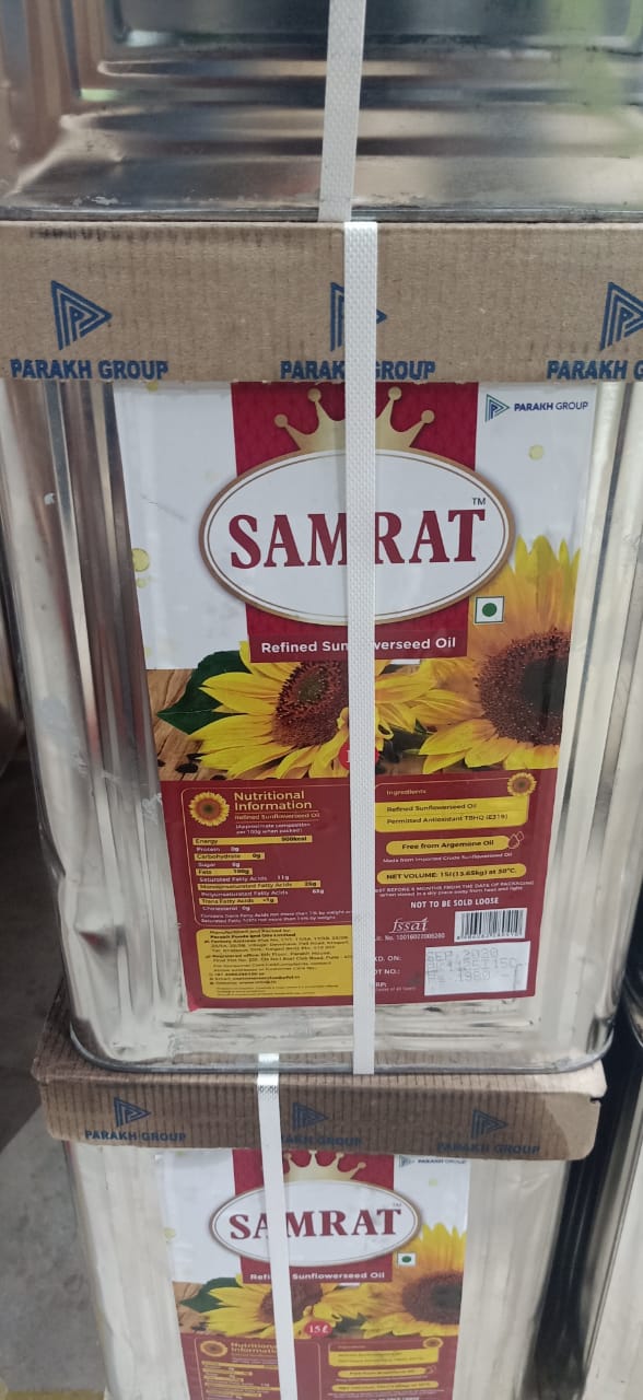 Samrat Refined Sunflower Oil (Tin) 15 L, EACH of 1 (1, 1 units