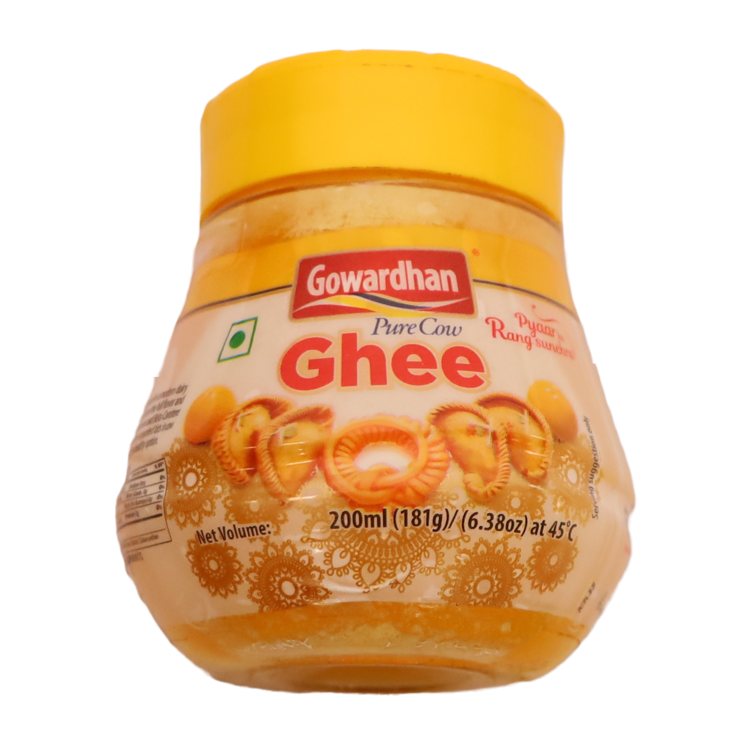 Gowardhan Pure Cow Ghee (Jar) 200 ml, BRAND_BOX (Set of 60) BRAND_BOX of 60 EACH of 1 (60x1