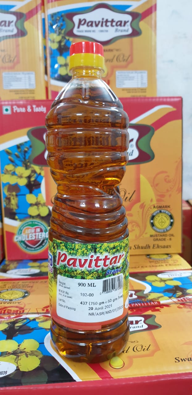 Pavittar Agmark Sarso Ka Tel Bottle Ml Brand Box Set Of